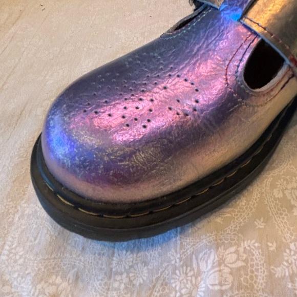 Dr. Martens Iridescent Rainbow Crinkle Leather Mary Jane Shoes. - Picture 10 of 10